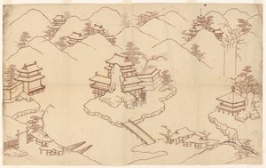 中国風の風景 作： Sasaya (workshop of)