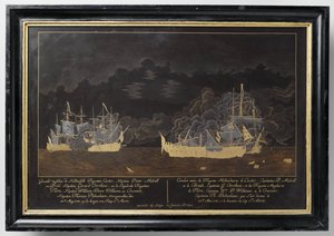 オランダのフリゲート艦キャスター、キャプテン ピーター メルビルとブリエル、キャプテン ジェラルド オルサスとイギリスのフリゲート艦の間の戦い 作： Sasaya
