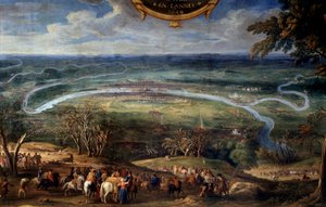 ブルボン公ルイ2世の行動（ブルボン・コンデ）（グランド・コンデ）（1621-1686）フロンド時代の1649年にパリを封鎖 救世主ル・コントの絵画（ルコント、ルコント、ルコント）（1659-1694）17世紀 シャンティイ、コンデ博物館