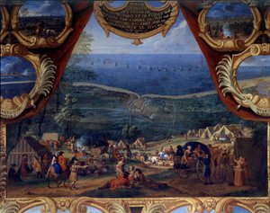 グランドコンデ（1621-1686）として知られるブルボン・コンデ（Bourbon-Conde）公爵ルイ2世の行動。三十年戦争中のダンケルクとフルネスの戦い（1646年） - Savior Le Conte (Leconte, Le Comte, Lecomte) (1659-1694)の絵画 作： Sauveur Le Conte