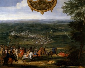 三十年戦争（1618-1648）。"The Battle of Nordlingen in 1645" 1645年8月3日のアレルハイムの戦いは、第二次ノルトリンゲン（またはノルリンゲ）の戦いとも呼ばれ、ブルボン公ルイ2世（ブルボン・コンデ）が率いるフランスは、グレート・コンデと対立した。 作： Sauveur Le Conte