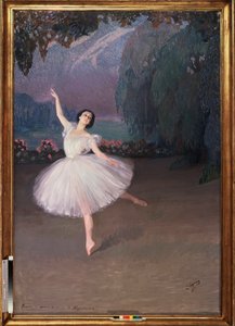 シルフィード』（バレエ『シルフィード』のための）のタマラ・カルサヴィーナ（1885-1978）。 作： Savelij Abramovich Sorin