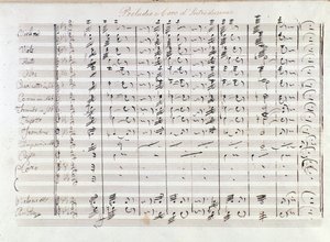 メルカダンテによるオペラ「イル・ブラボー」の前奏曲の最初のページ (1842) 作： Saverio Mercadante