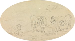 Quatro vacas em um campo 作： Sawrey Gilpin