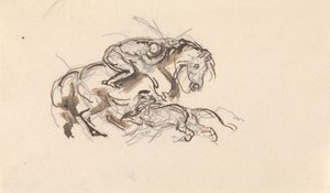 ライオンに襲われる馬と騎手 作： Sawrey Gilpin