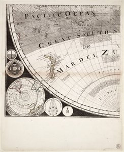 新しい正しい世界地図（断面）、1774年頃（カラー版画） 作： Sayer & Bennett