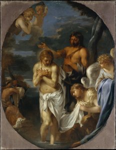 キリストの洗礼、ca。 1650。 作： Sébastien Bourdon