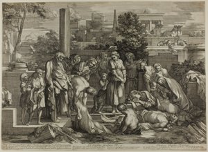 「慈悲の業」より死者を葬る 作： Sébastien Bourdon