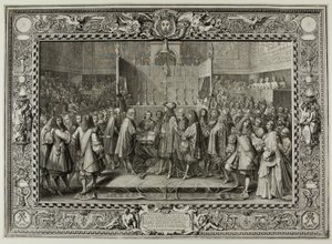 1663年、フランスとスイスの同盟が更新される 作： Sébastien Le Clerc the elder