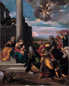 賢者の礼拝、1575-1580 作： Sigismondo Scarsellino