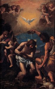 キリストの洗礼、1585-1590 作： Sigismondo Scarsellino