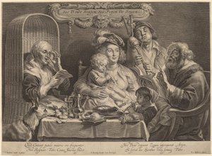 ファミリー・コンサート 作： Schelte Adams Bolswert after Jacob Jordaens