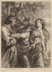 酔ったシレノス 作： Schelte Adams Bolswert after Sir Anthony van Dyck