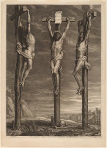 二人の盗賊の間で十字架につけられたキリスト 作： Schelte Adams Bolswert after Sir Peter Paul Rubens