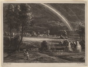 大きな虹のある風景 作： Schelte Adams Bolswert after Sir Peter Paul Rubens
