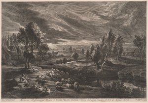 小さな風景より 羊のいる風景 作： Schelte Adamsz. Bolswert