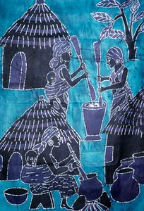 Cloth made using batik technique, Togo handicrafts   1455788   ja       japanese Successfully Translated  Original: Madonna Enthroned (stained glass) Translat: Madonna Enthroned (stained glass) 1461043 ja japanese Successfully Translated Original: Portrait 作： School African
