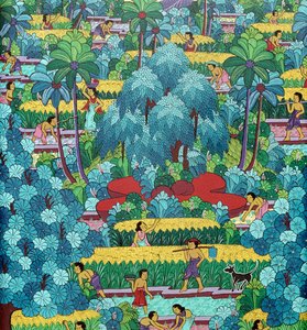伝統的なバリの素朴画 インドネシア 20世紀 作： バリニーズスクール