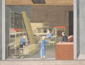 竹の家具屋（紙にガッシュと水彩） 作： 学校の中国語