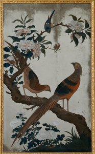 金のキジ、乾隆時代 c.1760 (銀色のガラスにエナメル)