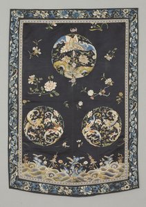 ハンギング 1750-1800年頃 （シルクに刺繍（サテンステッチ）、天然・合成染料
と合成染料) 作： School Chinese