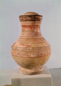 胡」蓋付花瓶 河南省洛陽出土 前漢時代・前2～1世紀 陶製 作： School Chinese