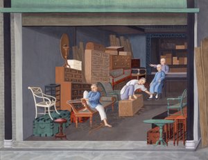 ヨーロッパのキャビネットを作る 1825年頃（紙にグワッシュ） 作： 学校の中国語