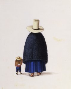 母と子、1860年頃（ライスペーパーの水彩画） 作： School Chinese