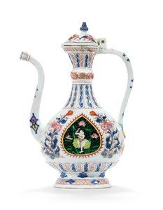 中近東市場向けローズ伊万里の壺と蓋 18世紀第2四半期 陶器 作： School Chinese
