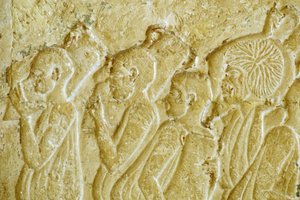 古代エジプト、壁画、ペトシリスの墓、ツナ・エル・ゲベル、紀元前300年、ワイン壷を運ぶ男たち（写真） 作： School Egyptian