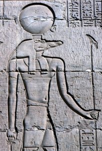 古代エジプト、壁画／彫刻、アンクを持つセベク 作： School Egyptian