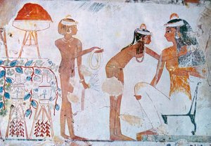 祭りの準備を描いたエジプトの墓の絵 作： School Egyptian