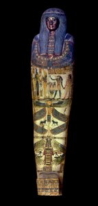 エジプト古代遺物：ジェドクホンスイウファンク（Djedkhonsouiouefankh）の石棺の蓋、紀元前750年頃、ルーヴル美術館 - エジプト古代遺物：ジェドクホンスイウファンク（Djedkhonsouioufankh）の石棺の蓋、紀元前750年頃、ルーヴル美術館、パリ