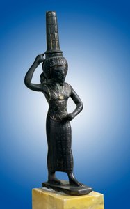 エジプトのアンティーク：戦士神オノリス（またはシュウ）の像、パリ、ルーヴル美術館 作： School Egyptian
