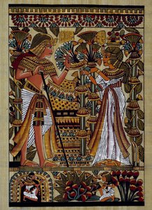 エジプトのアンティーク：ファラオへの捧げ物パピルス、新帝国 作： School Egyptian