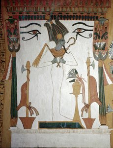 ルクソール、テーベ：Deir El Medineh：職人の村とネクロポリス。セネデムの墓：オシリス神、死者の精神的再生の象徴。