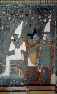 ルクソール、テーベ：王家の谷、女神イシスが描かれたエジプトのファラオ、ホレムヘブ（-1343 - -1314）の墓。