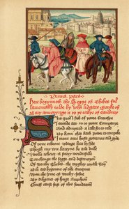 カンタベリー巡礼者たち、ジェフリー・チョーサー作『カンタベリー物語』より、挿絵、「英文学」（版画）より 作： School English
