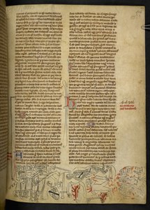 Cott Nero D II f.177 Evesham の戦いと Simon de Montfort の死 (1208-65) 作： School English