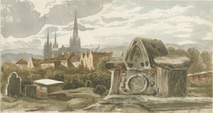 リッチフィールド-聖ミカエル教会堂の古い墓：水彩画、nd [?19世紀] (絵画) 作： School English