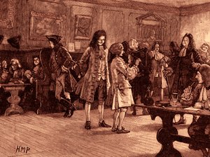 アン女王時代のロンドンのコーヒーハウス（印刷物） 作： School English