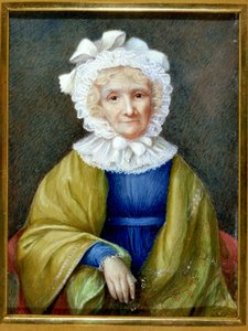 ハンナ・モア（1745-c.1833）のミニチュアポートレート（アイボリーに水彩画 作： School English