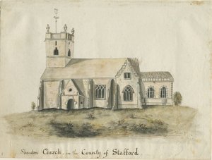 シェンストン教会：水彩画、ND [1769] （絵画