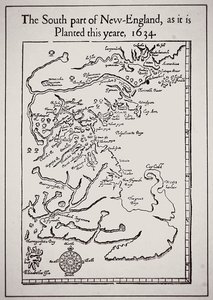 1634年に植樹されたニューイングランド南部（リトグラフ） 作： School English
