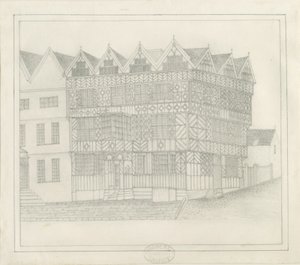 スタッフォード-古代の「ハイハウス」：鉛筆画、nd [c 1860]（描画）