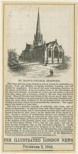 スタッフォード-聖マリー教会：木版画、nd [c 1843]（印刷） 作： School English