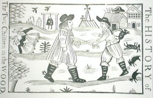 森の中の二人の子供の歴史、エソテリックに関するチャップブックのコレクションより、c14th-c17th（木版画） 作： School English