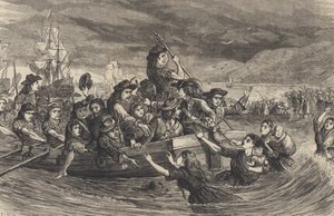 The Wild Geese - ジャコバイトのアイルランド人兵士がリムリックからフランスに向けて出発（1691年） (Engraving)