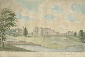 所在地不明 - ホール：水彩画、ND [c 1762-1802] （絵画