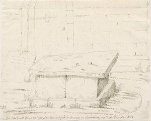 Uttoxeter Church-Old Tomb Stone：ペンとインクの描画、nd [19世紀半ば]（描画） 作： School English